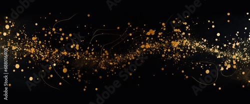 abstract black and gold background with gold flecks on photo