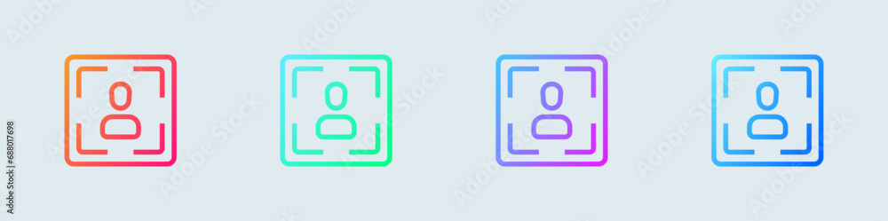 Audience line icon in gradient colors. Person signs vector illustration. Audience line icon in gradient colors. Person signs vector illustration.