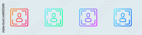 Audience line icon in gradient colors. Person signs vector illustration.