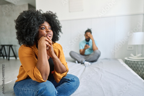 phone woman couple conflict problem man girlfriend mobile boyfriend husband young wife smartphone angry unhappy quarrel mobile phone girl cheating communication
