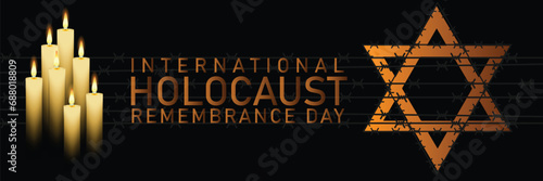 International Holocaust Remembrance Day vector. Star of David . January 27. Important day