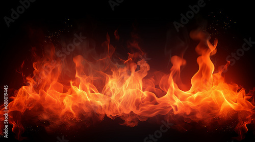 Abstract Fire Spark Overlay: Dramatic Background with Fiery Flames and Glowing Embers - Artistic Combustion Texture for Dynamic and Mesmerizing Visuals.
