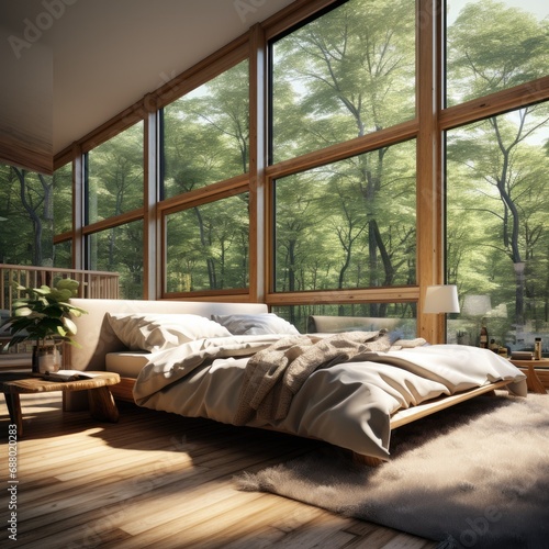 Cozy Bedroom with a Scenic View © ChaoticMind