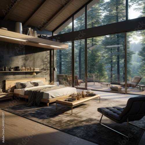 Cozy Bedroom with a Scenic View © ChaoticMind