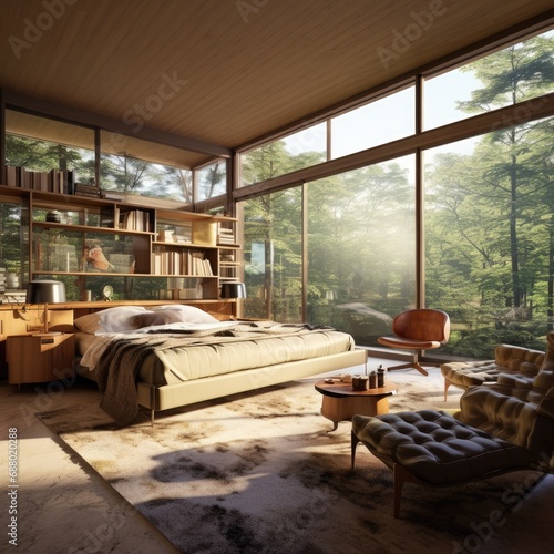 Cozy Bedroom with a Scenic View