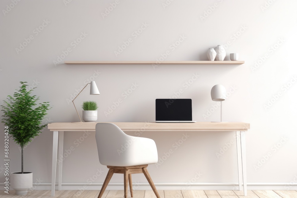 Obraz premium Minimalist Home Office
