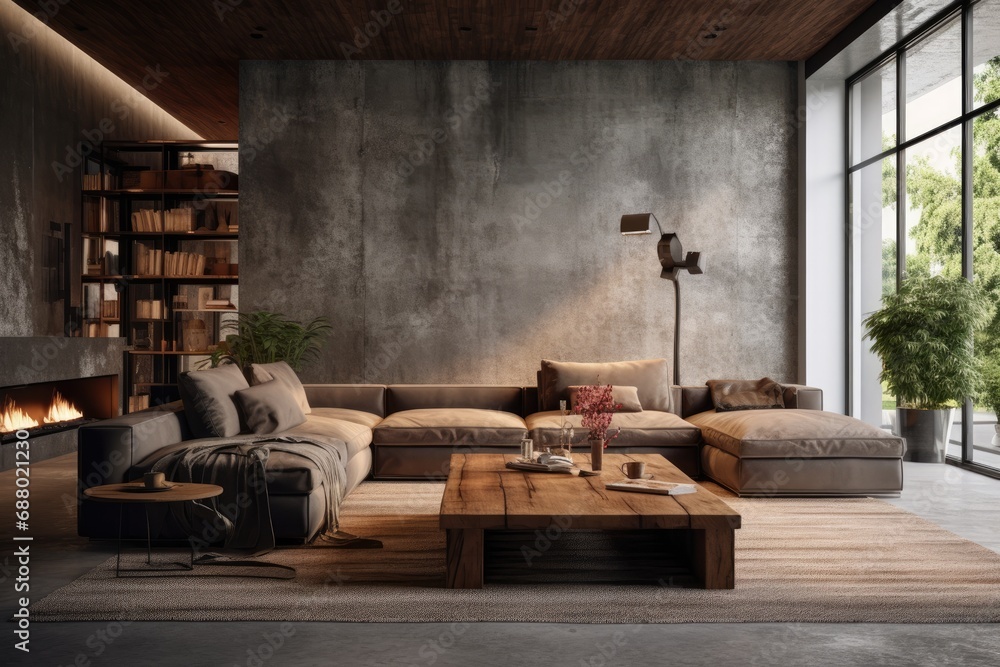 Organic industrial design living room Organic industrial design living room