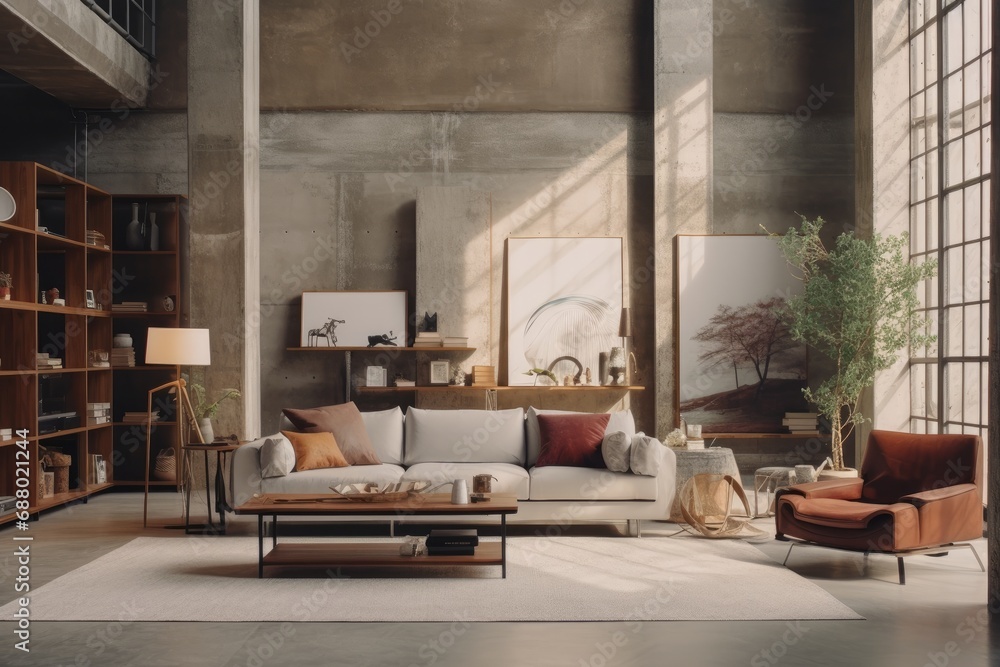 Organic industrial design living room Organic industrial design living room