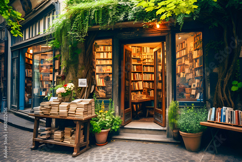 Cute vintage bookstore front