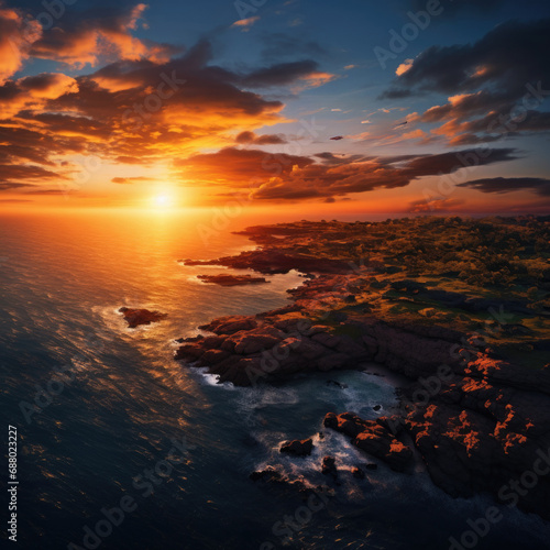 Breathtaking Arial Landscape During Sunset © ChaoticMind