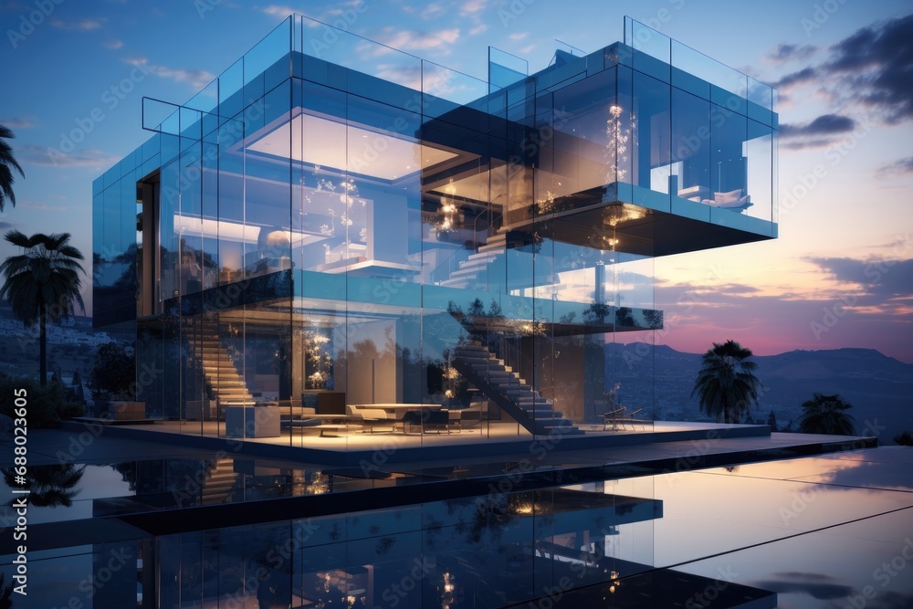 Modern Glass Architecture Emphasising Transparency and Openness