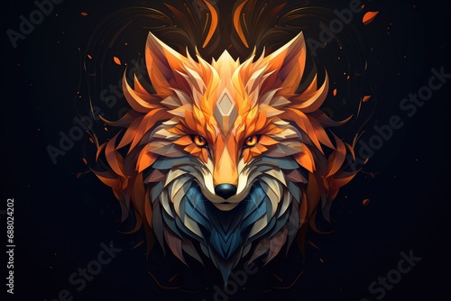 a geometric fox head