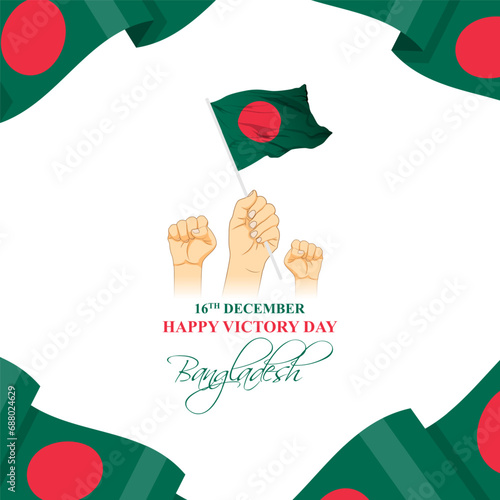Vector illustration of Bangladesh Victory Day social media feed template