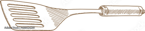 Hand Drawn Illustration Of Spatula Kitchen Utensil