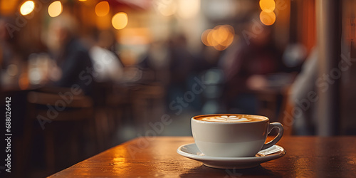 Blurry coffee shop background with vintage tones and bokeh effect Bokeh Brews Dreamy Coffee Shop Atmosphere