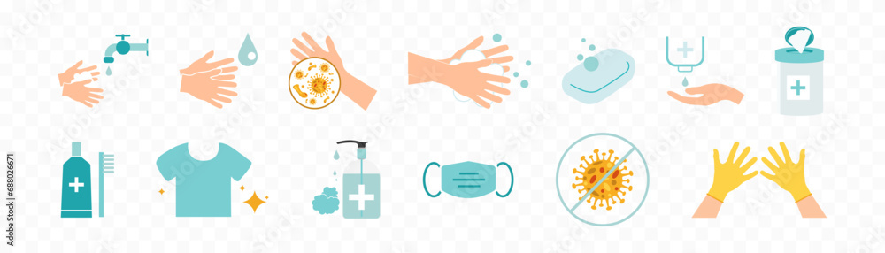 Hygienic set. wash hands icon. Vector. Hygienic set. wash hands icon. Vector.
