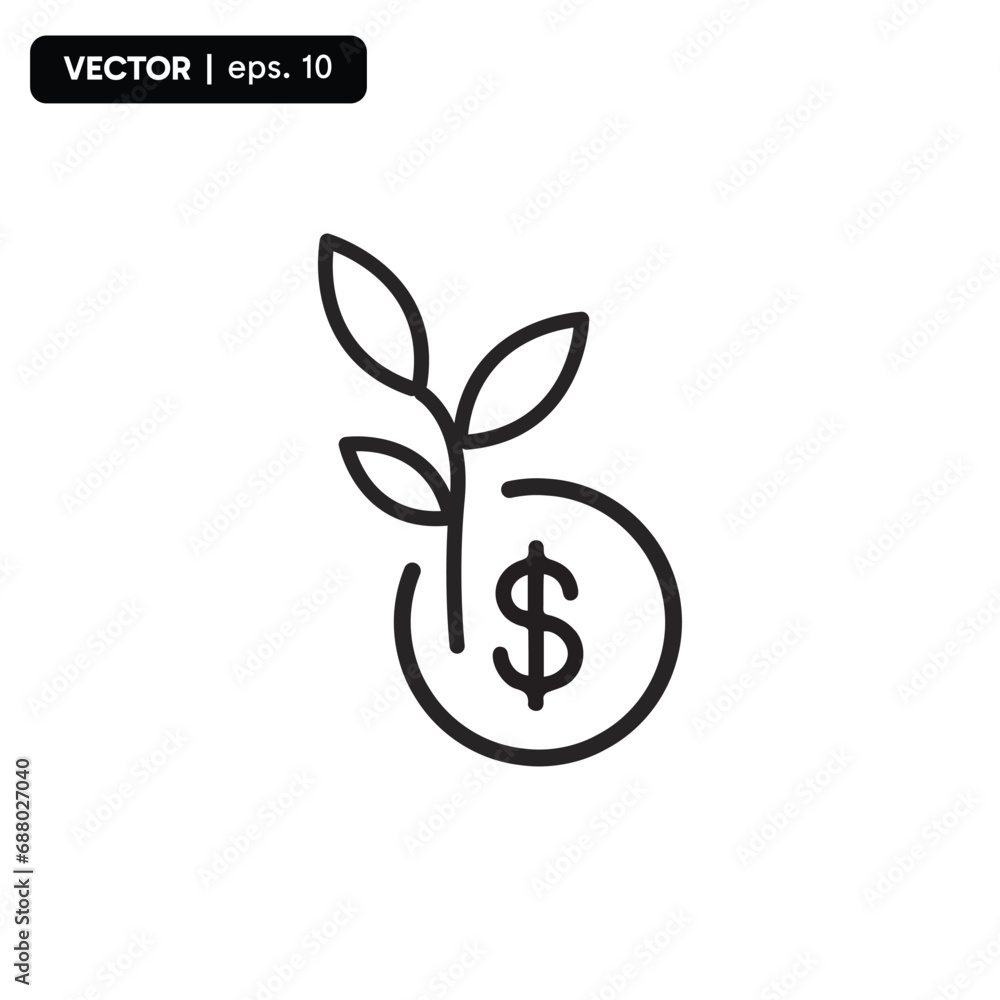money interest rate icon, coin icon with interest, vector eps 10 money interest rate icon, coin icon with interest, vector eps 10