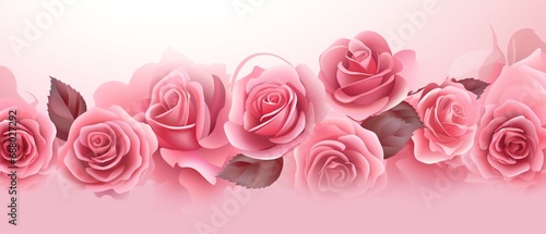 realistic rose in banner template, background, space for text , AIGENERATED  © Chutikarn