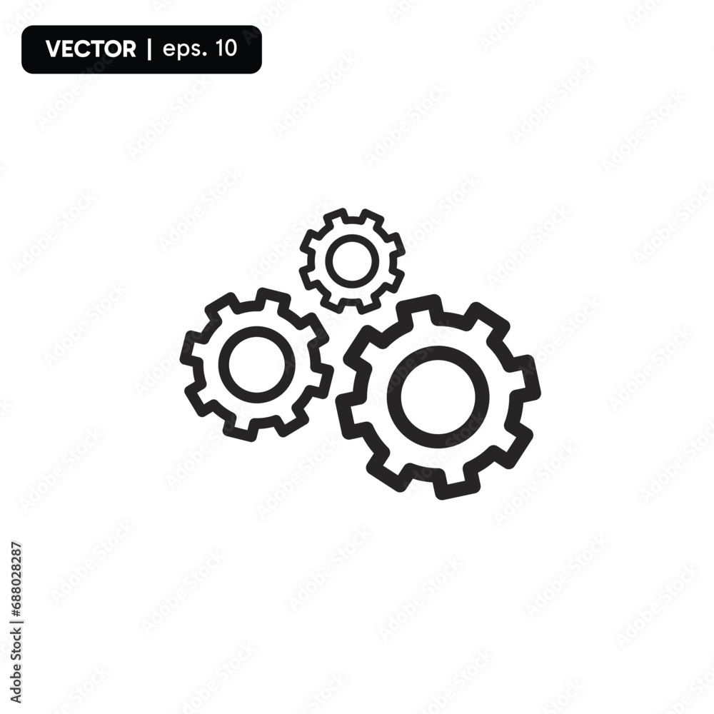 gear settings icon, settings center icon, with a white background. vector eps 10 gear settings icon, settings center icon, with a white background. vector eps 10