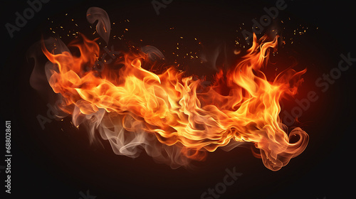 Captivating Fire and Sparks  Fiery Illumination with Transparent Background - Igniting a Blaze for Artistic Designs  Isolated Heat Source for Creative Projects.