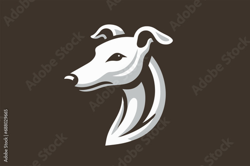 Fotografie Beautiful greyhound dog. Modern stylish logo