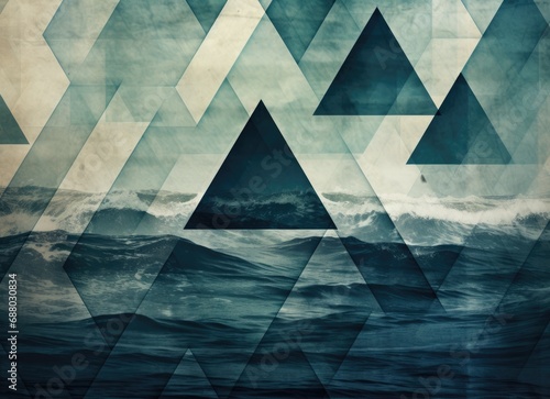 abstract ocean background with geometry shapes and water waves tide comeliness photo