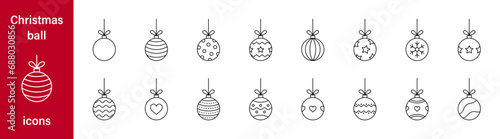 Christmas balls icon. Christmas bauble icons. New Year toys icon collection