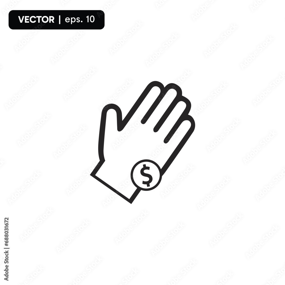 save money icon, salary money, invest finance, hand holding dollar, line symbols on white background - save money icon, salary money, invest finance, hand holding dollar, line symbols on white background -
