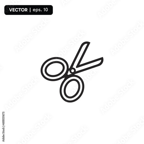 Scissors vector icon. Linear object symbol.