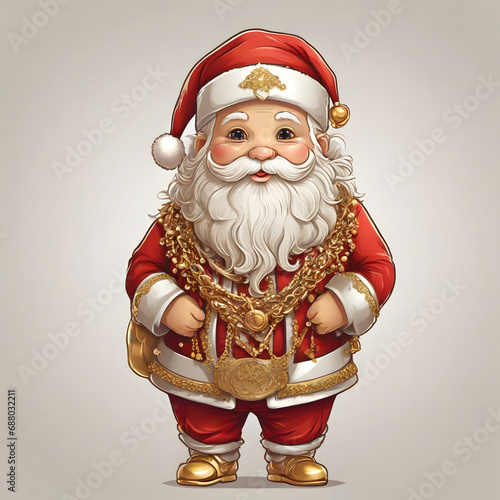 Luxury Santa Claus with Gold necklaces photo