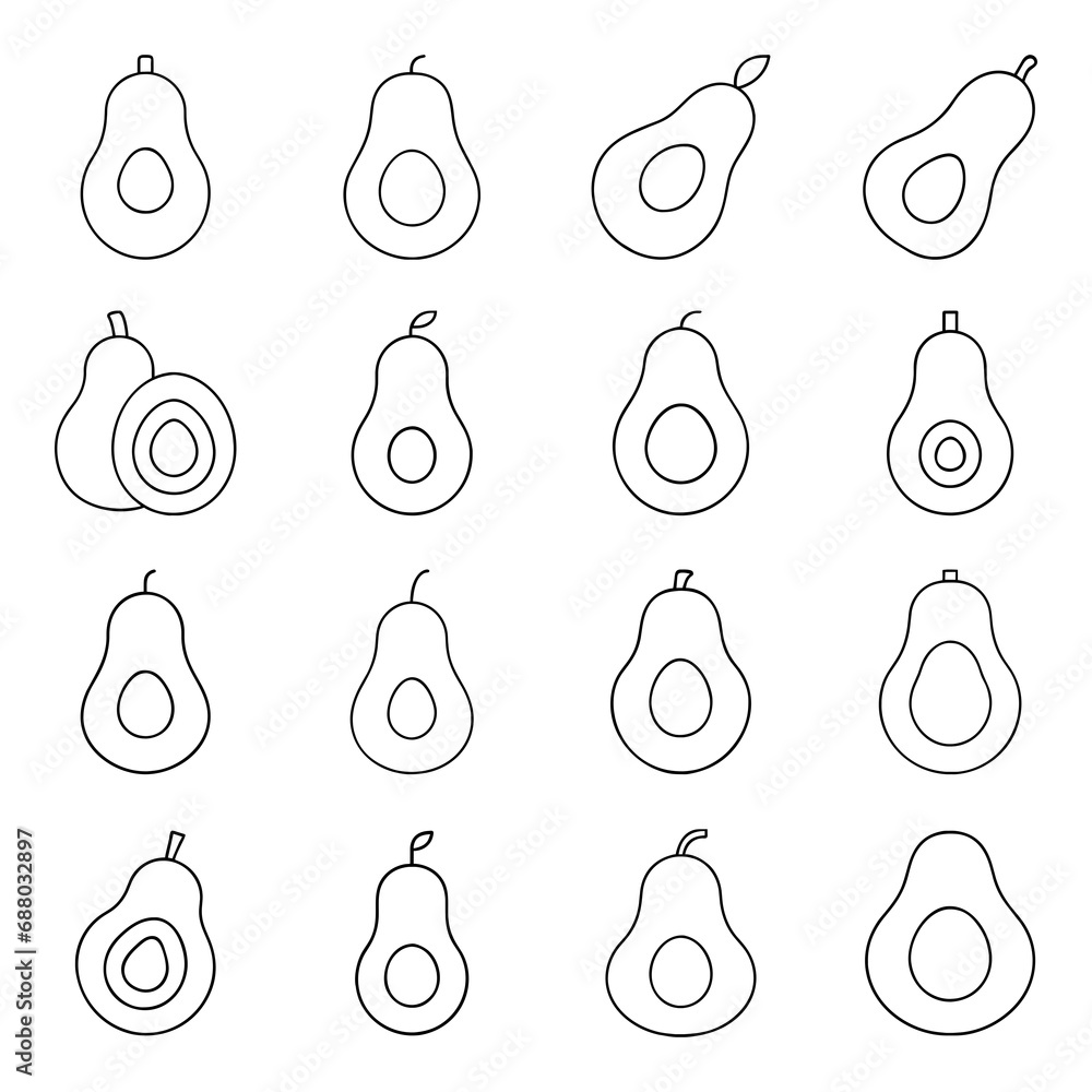 Set of avocado icon. Pictogram vector design. Set of avocado icon. Pictogram vector design.