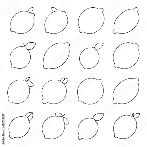 Set of lemon icon. Pictogram vector design.