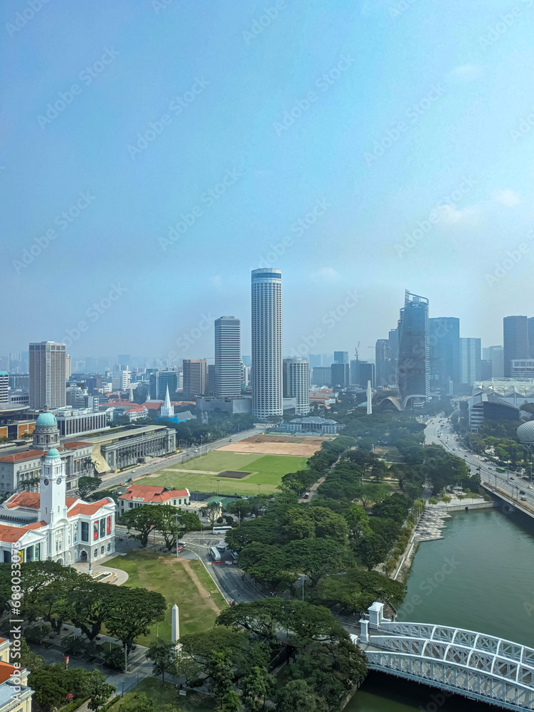 Aerial View of Padang towards Raffles City