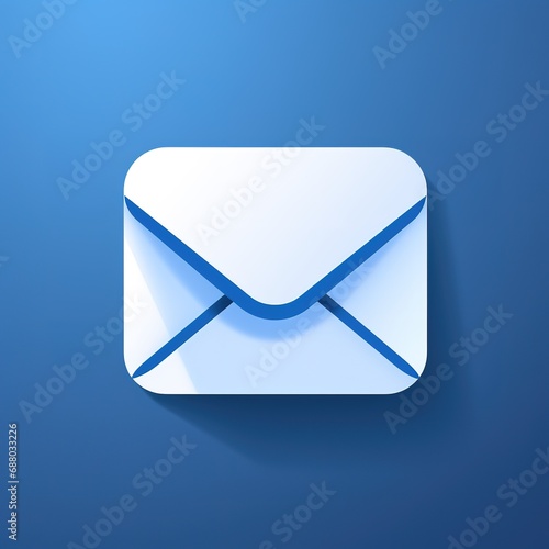 Communication in the digital age: 3D email icon on vibrant blue background photo