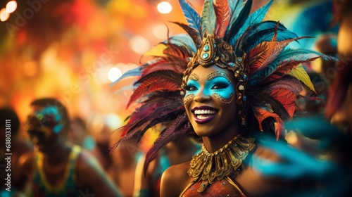 Brazilian wearing Samba Costume. Rio carnival