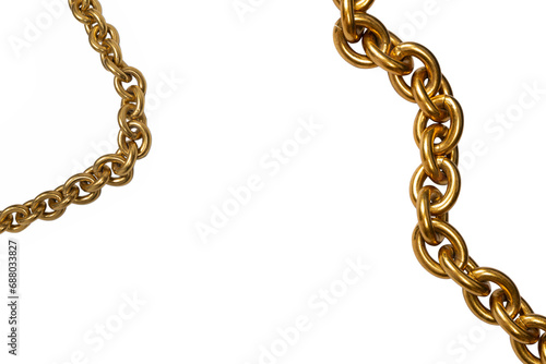 Golden chain isolated on white background.