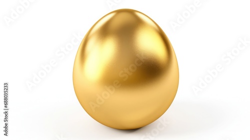 Easter golden egg pictures . Close up with copy space. Yellow background. Generative AI