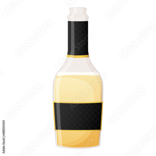 Open champagne bottle isolated on white