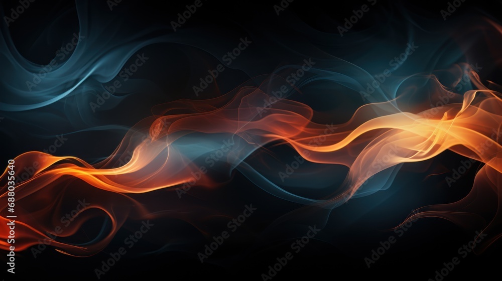 Obraz premium Abstract white smoke swirl with black background