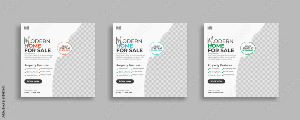 Real estate social media post square web banner template Real estate social media post square web banner template