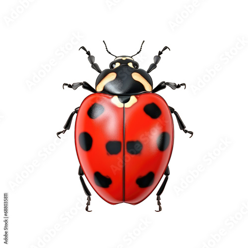 Top view of a ladybug isolated on a cut out PNG transparent background © Ivan Guia