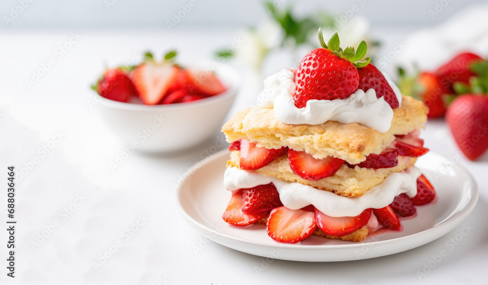 Delicious Strawberry Shortcake with Space for Copy Delicious Strawberry Shortcake with Space for Copy