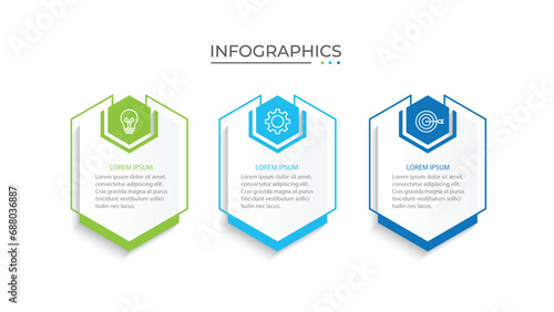 Vector Infographic label design template 3 options or steps.