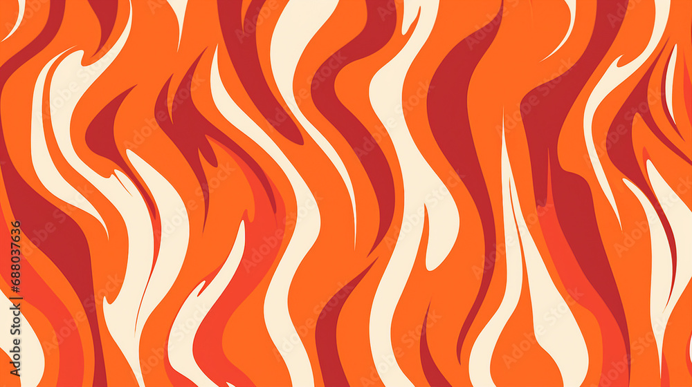 Vibrant Orange Flame Seamless Pattern: Groovy Abstract Fire Design - Dynamic Heatwave Illustration for Bold and Stylish Modern Wallpaper and Artistic Backgrounds. Vibrant Orange Flame Seamless Pattern: Groovy Abstract Fire Design - Dynamic Heatwave Illustration for Bold and Stylish Modern Wallpaper and Artistic Backgrounds.