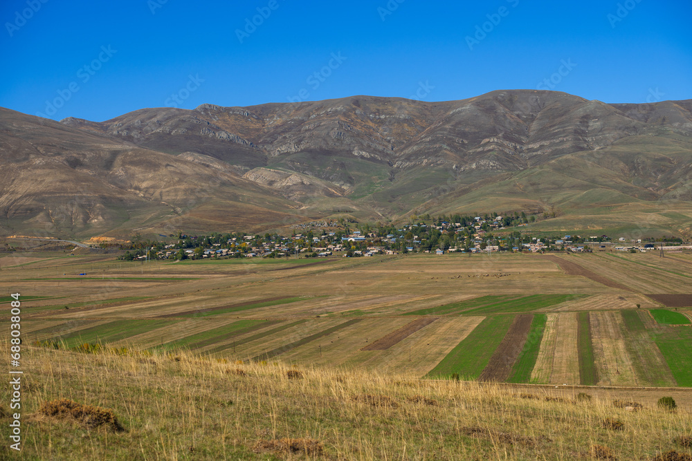 Rural landmark with settlements, Armenia Rural landmark with settlements, Armenia