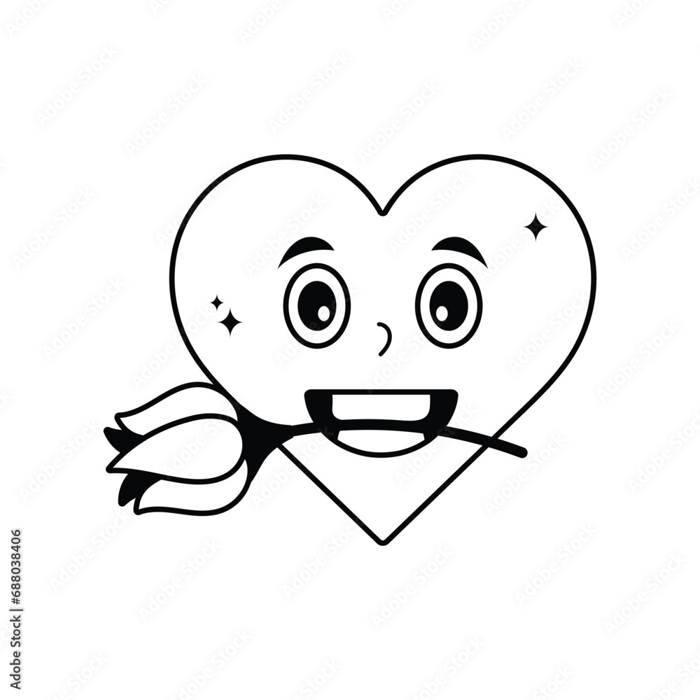 Love doodle vector outline Sticker. EPS 10 file Love doodle vector outline Sticker. EPS 10 file