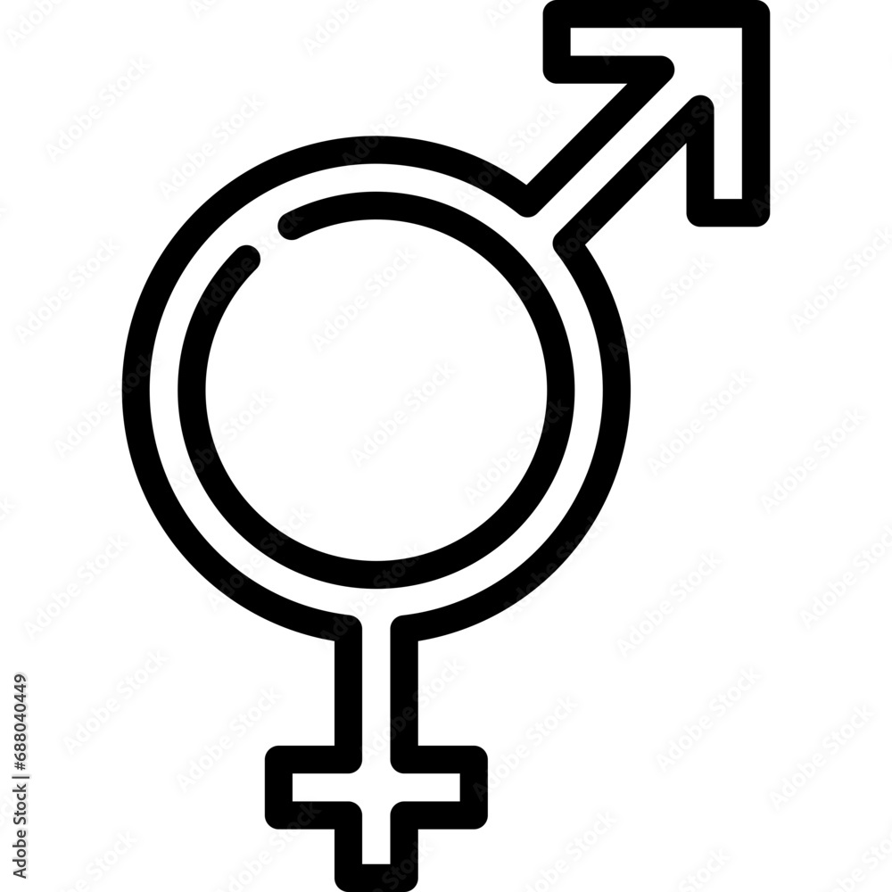 Bisexual symbol icon. Outline design. For presentation, graphic design, mobile application. Bisexual symbol icon. Outline design. For presentation, graphic design, mobile application.