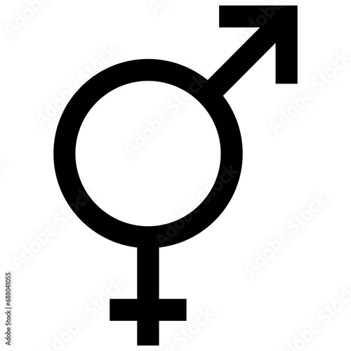 Bisexual symbol icon. Solid design. For presentation, graphic design, mobile application.