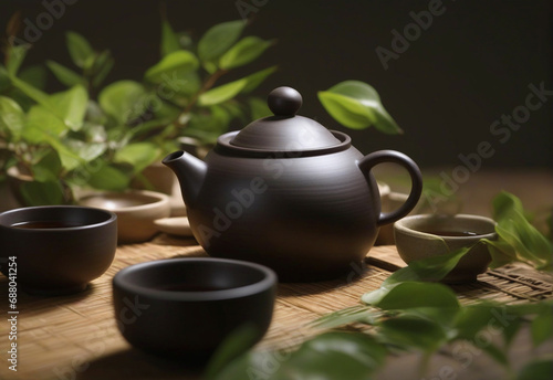 Tea, teapot and cups