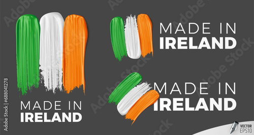 Vector made in Ireland logos on a dark grey background.
